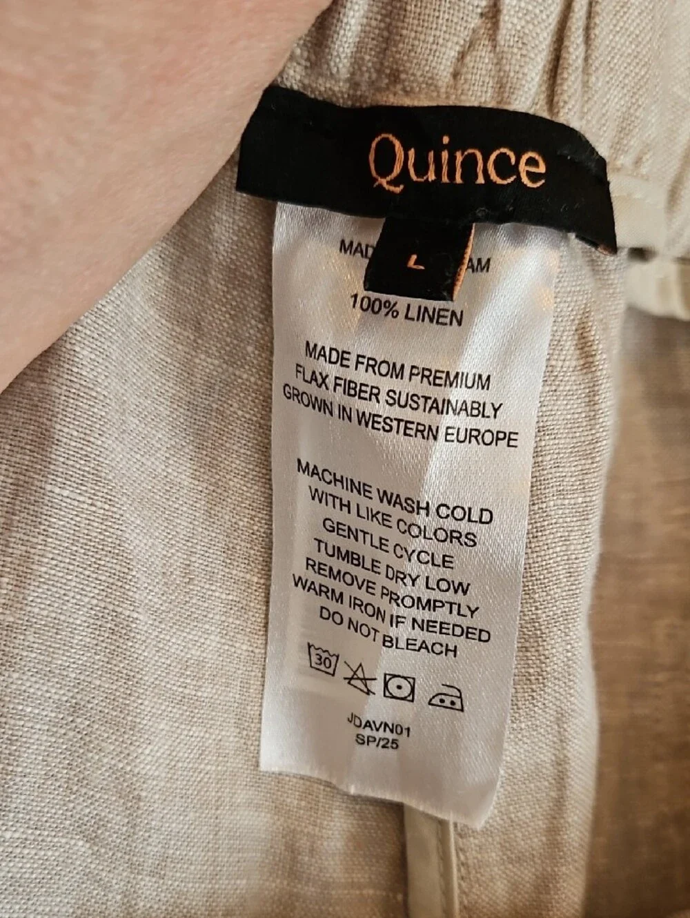 Quince Wide-Leg 100% Linen Pants in Light Tan